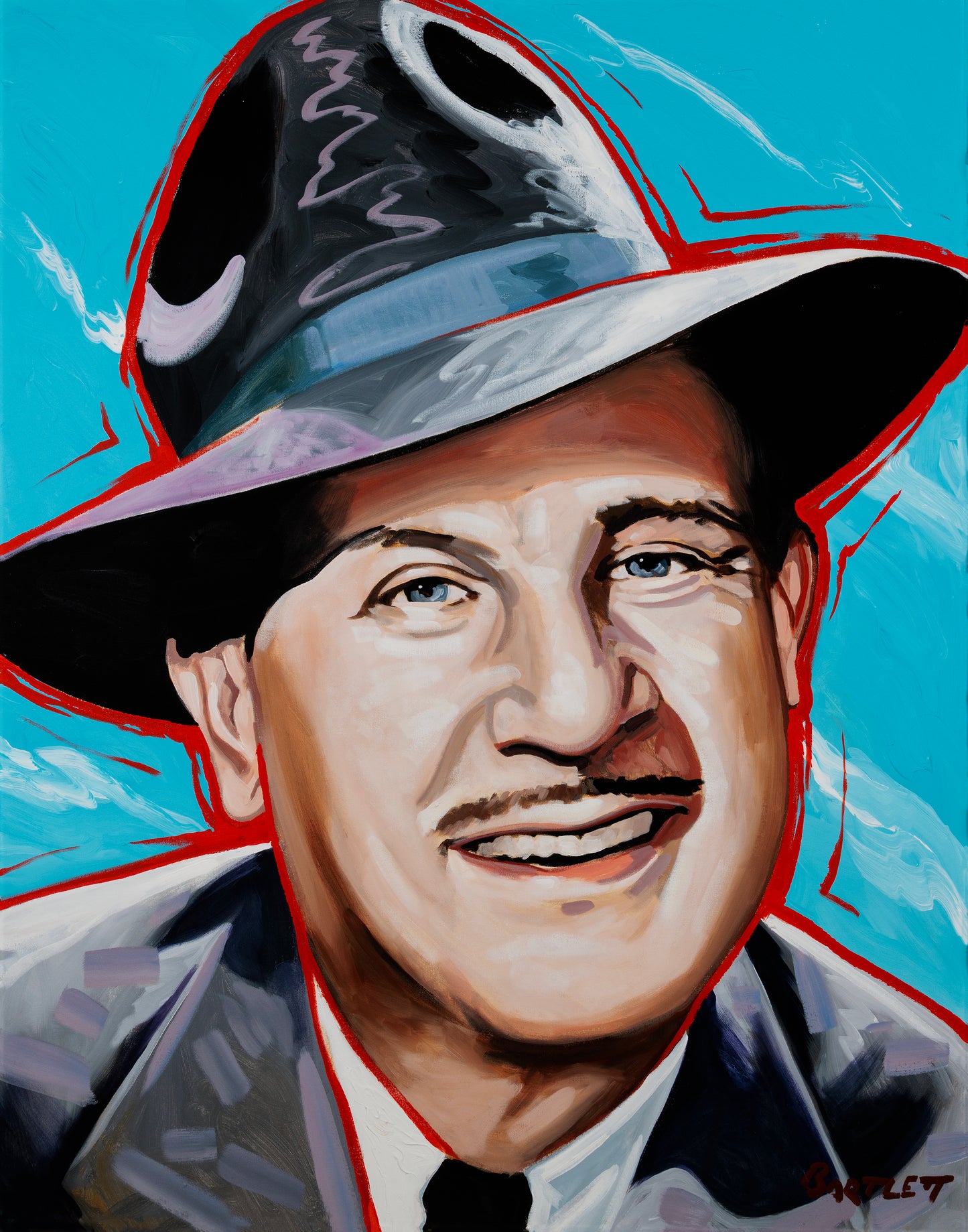 Bud Abbott gallery wrap. Archival print, painted by artist Harley Bartlett.