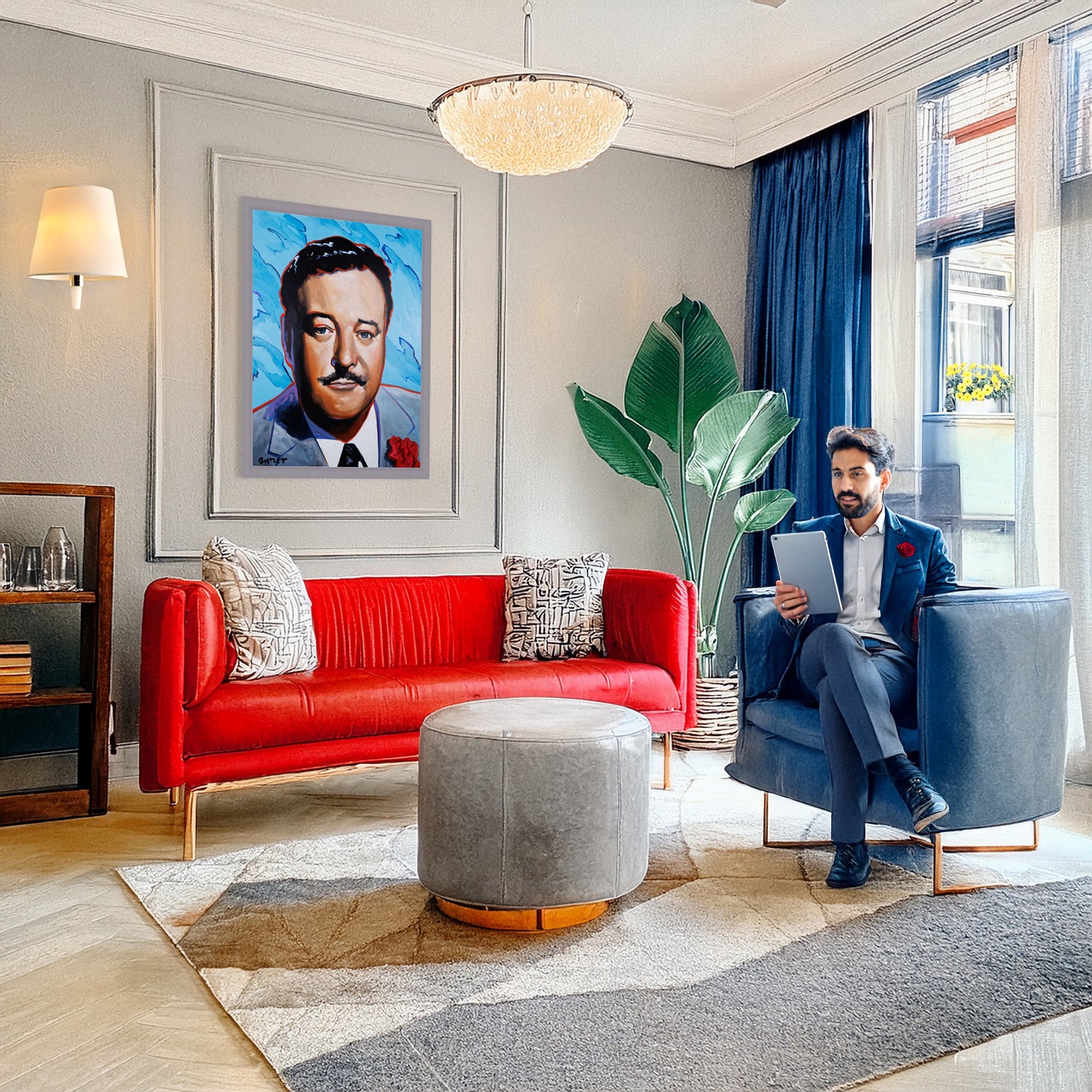 Framed Art Print of Jackie Gleason – Classic Comedy Icon Wall Art by Harley Bartlett