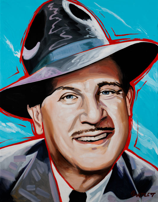Bud Abbott gallery wrap. Archival print, painted by artist Harley Bartlett.