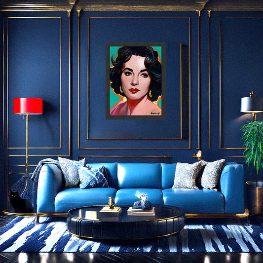 Framed Art Print of Elizabeth Taylor – Hollywood Wall Art