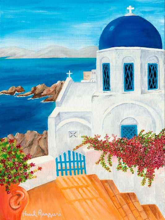 Greek Church in Santorini | Fine Art Print by Paul Ruggieri