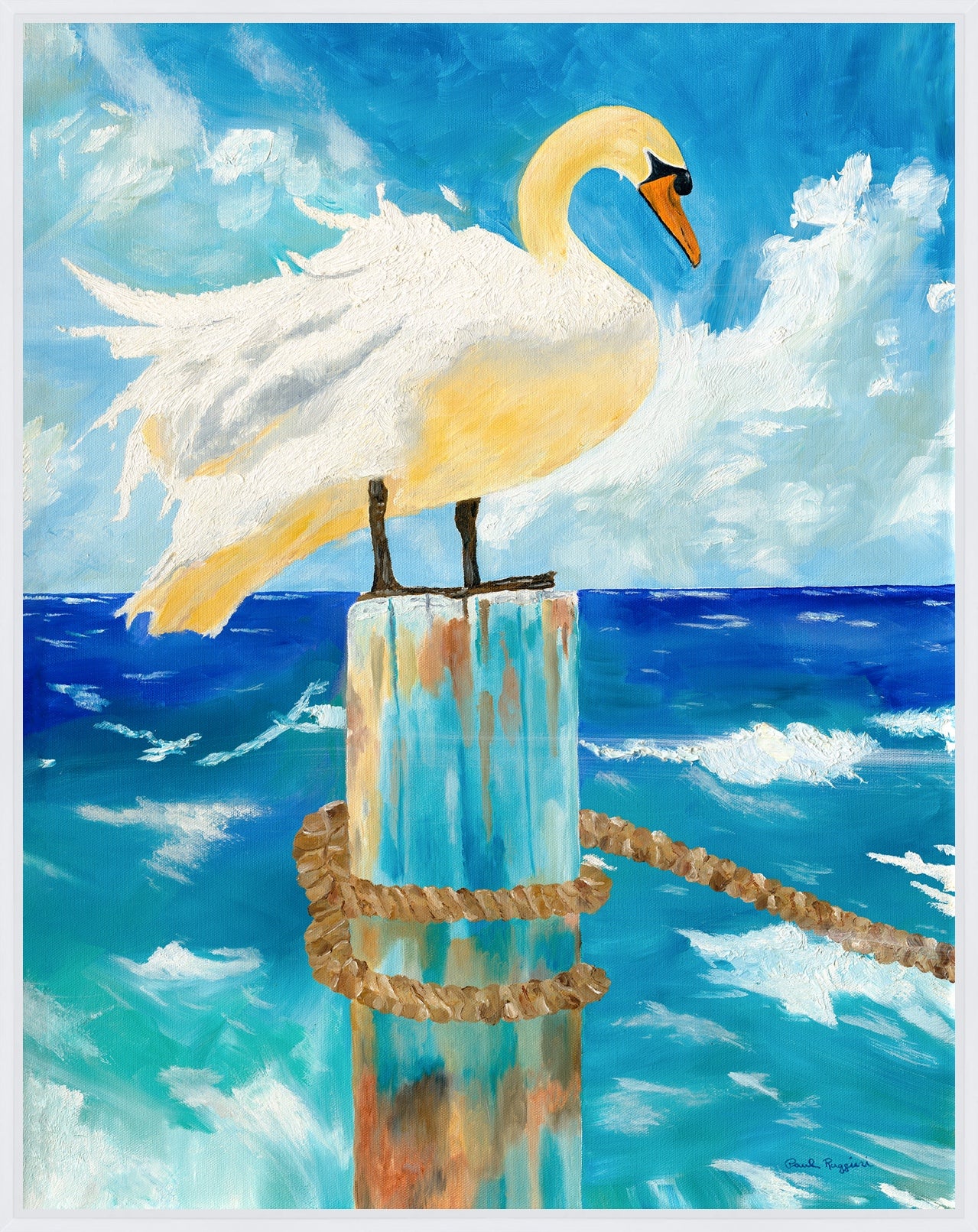 Swan on Post | Fine Art Print by Paul Ruggieri