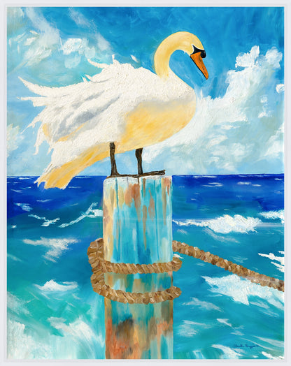 Swan on Post | Fine Art Print by Paul Ruggieri