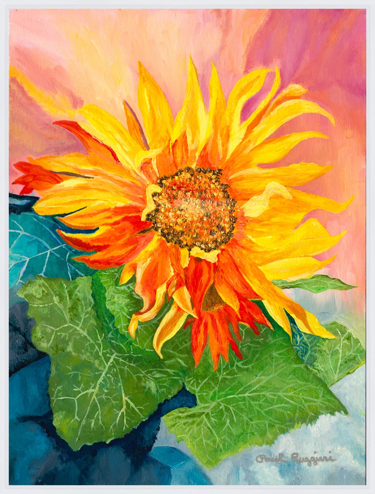 Yellow Orange Sunflower | Fine Art Print by Paul Ruggieri