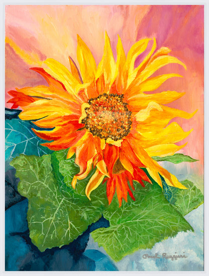 Yellow Orange Sunflower | Fine Art Print by Paul Ruggieri