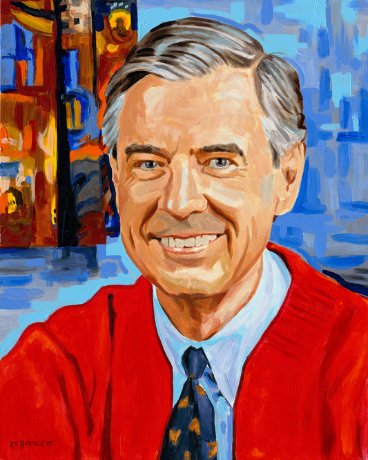 Mr.Rogers gallery wrap. Archival print, painted by artist Harley Bartlett. 