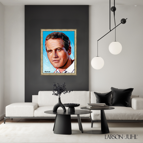 Framed Art Print of Paul Newman – Classic Hollywood Style Wall Art by Harley Bartlett