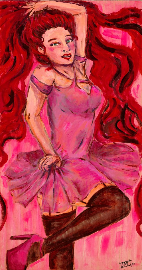 reclining lady in a dress