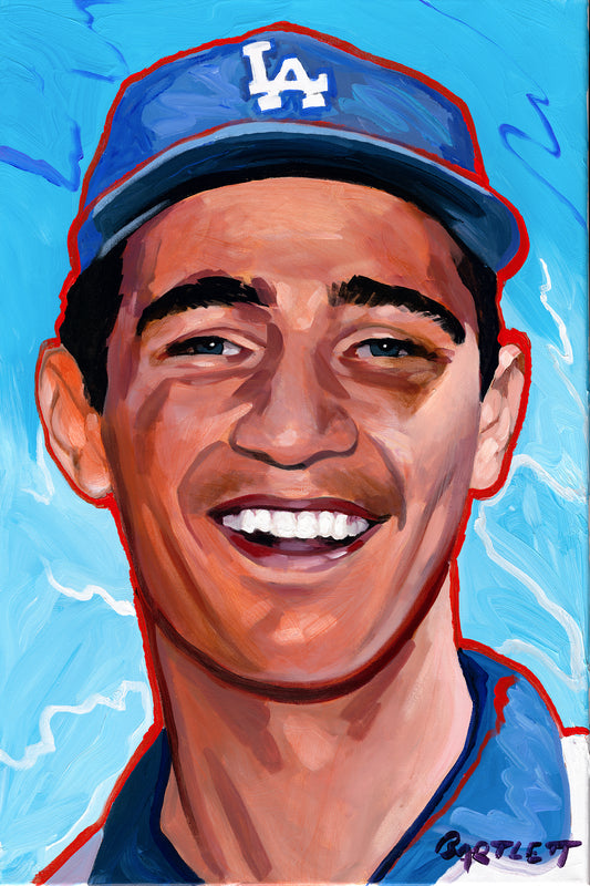 Sandy Koufax gallery wrap. Archival print, painted by artist Harley Bartlett.
