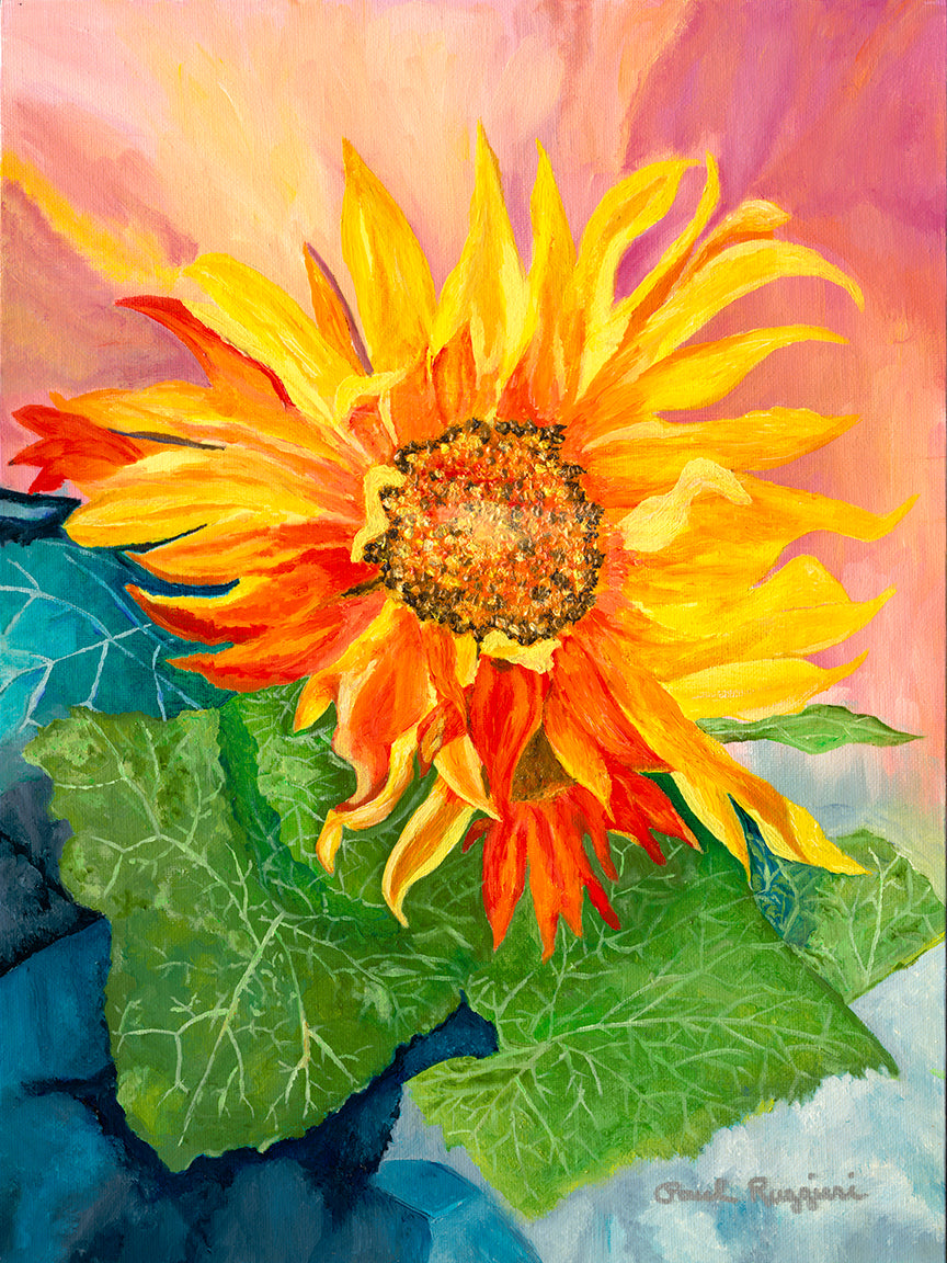 Yellow Orange Sunflower | Fine Art Print by Paul Ruggieri