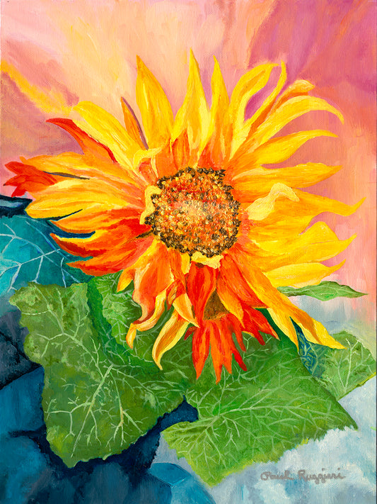Yellow Orange Sunflower | Fine Art Print by Paul Ruggieri